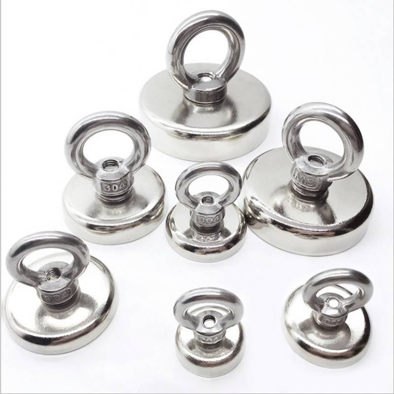 1pc Magnet Fishing Neodymium Salvage Magnets Pot with Ring Eyebolt Hook Fishing Magnet Strong Powerful Magnetic