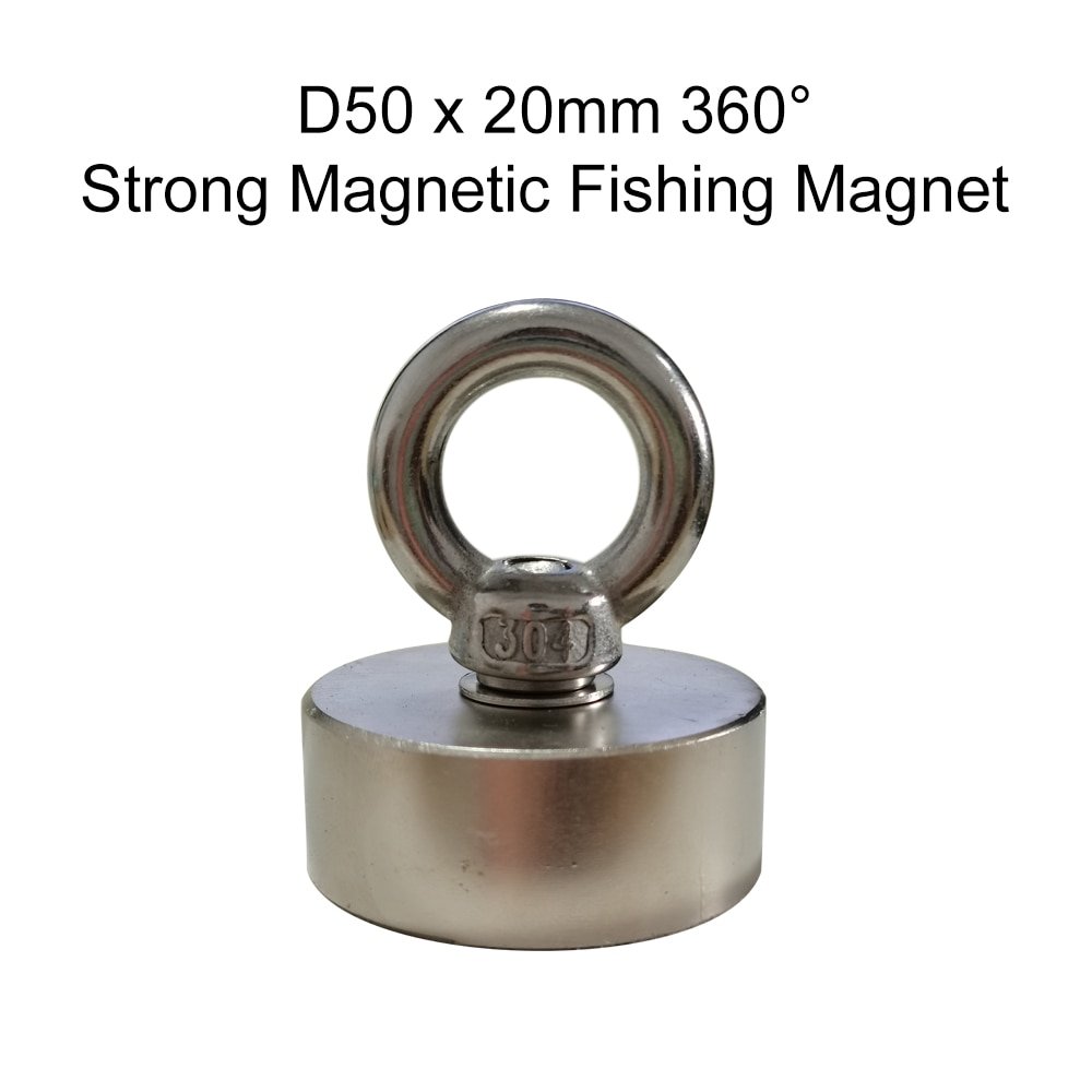 360 Super Strong Magnetic Naked Magnets Fishing Salvage Magnet Neodymium Magnet N52 D50x20mm for Searching Treasure