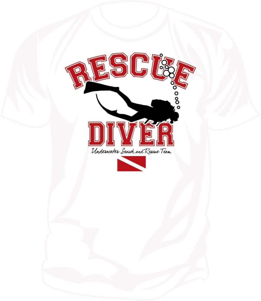New Fashion Casual Men Cotton T shirt SAR Underwater Search Rescue RESCUE DIVER Screen Printed T