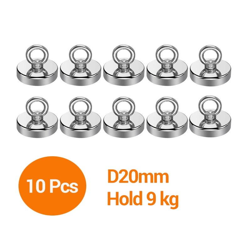 Strong Neodymium Magnet Search Magnetic hook D20 mm Super Power Salvage Fishing Magnetic Stell Cup Holder