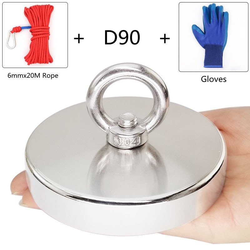 Super Strong Search Magnet Neodymium Rare Earth Fishing Magnet Diameter 90 80 75 60 55 48