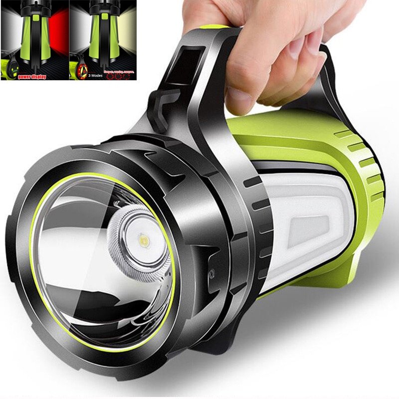 Super bright Powerful USB LED flashlight Searching torches 2 side night light lamp hand Camping lantern