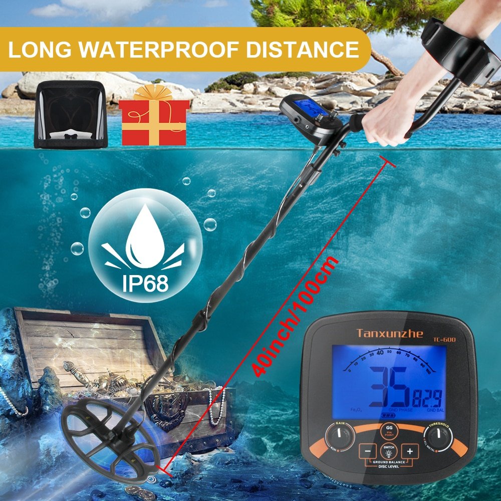 TC 600 Gold Digger Metal Detector 11 Inch Search Coil Handheld with Backlight Metal Detector Metal