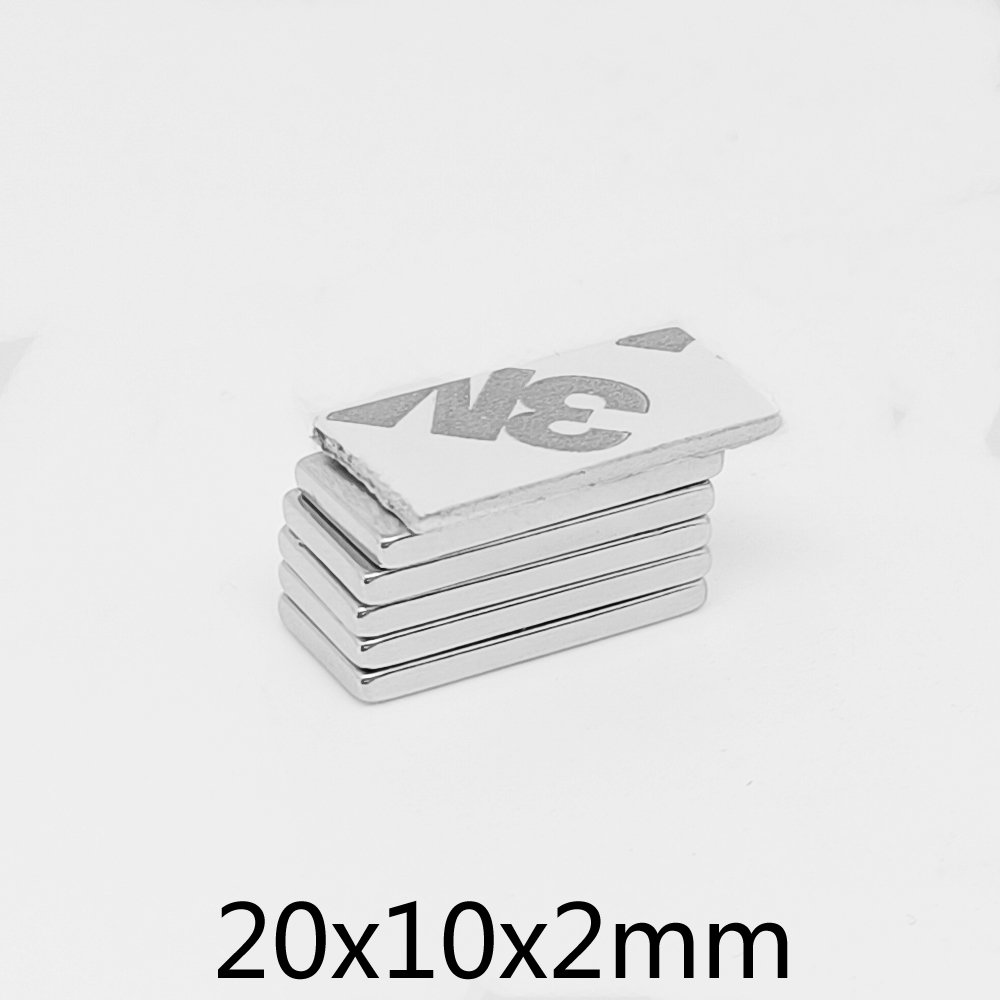 5 10 20 50 100 150PCS 20x10x2 Block Search Magnet With 3M Double Sided Adhesive Tape