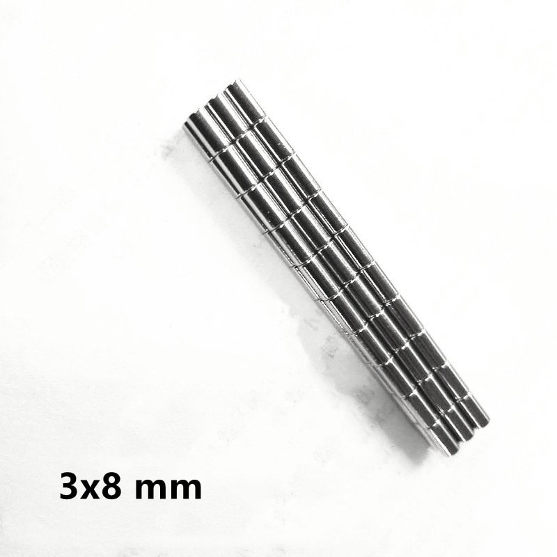 50 1000PCS 3x8 mm Search Minor disc Magnet 3mmX8mm Bulk Small Round Magnets 3x8mm Neodymium round