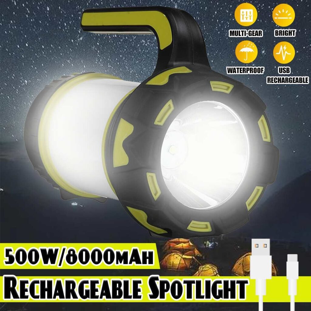 5800W Super Bright Powerful USB LED flashlight Searching torches Night Light Lamp Hand Camping Lantern Rechargeable