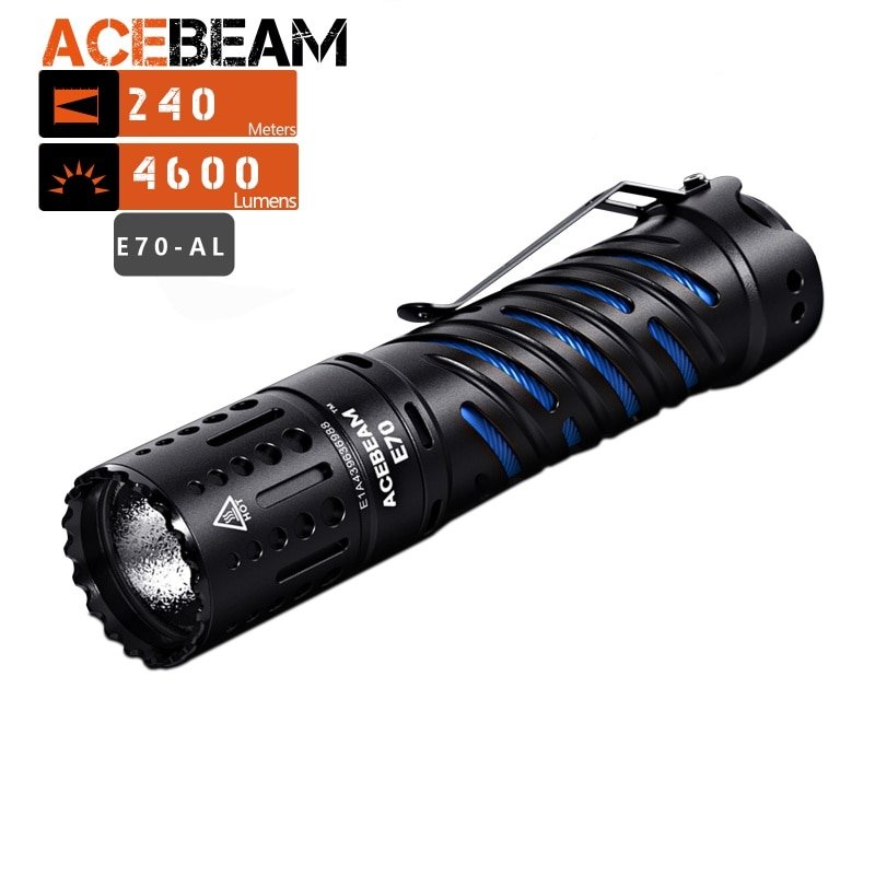 ACEBEAM E70 4600 Lumens Ultra Compact Rechargeable EDC Flashlight for Household Search Outdoor Camping Hiking