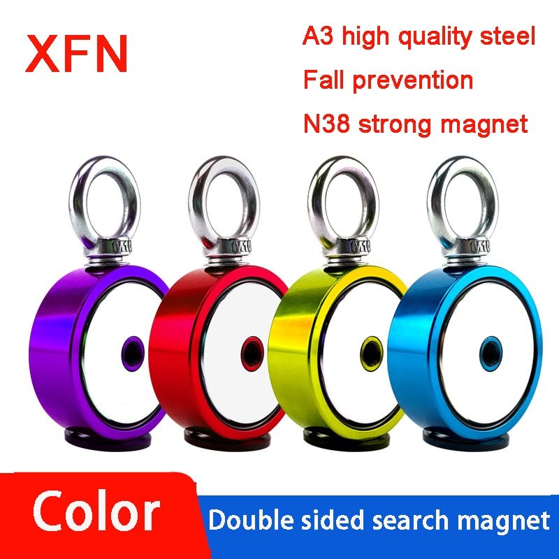 Color Double Side Search Magnet Strong Neodymium Magnet Fishing Salvage Magnet Sea Fishing Holder Pulling Mounting