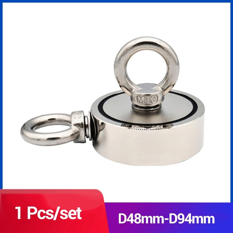 D40mm D60mm D94mm Double Sided Powerful Neodymium Magnet Salvage River Fishing Magnets Ring Hook Double Ring