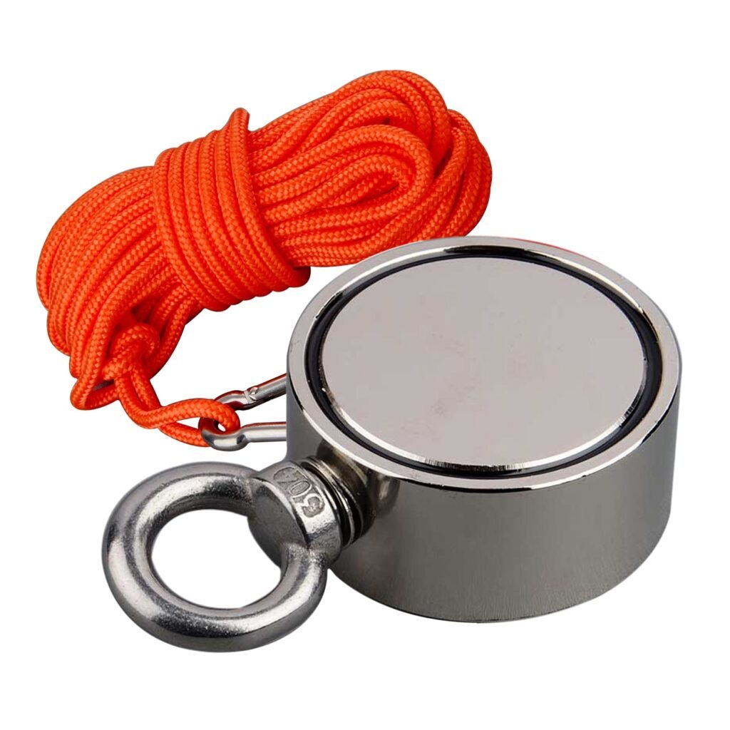 Double 240KG Pull Force Permanent Neodymium Magnetic 120KG 2 Search Magnet Hook Outdoors Exercise Fishing Tool