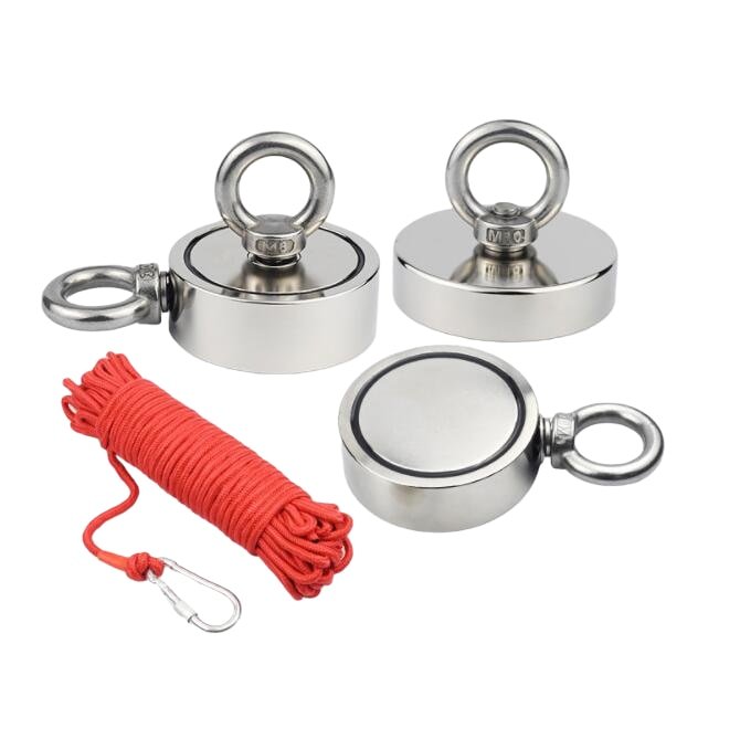 Double Side Search Magnet Strong Neodymium Fishing Magnet 500KG Salvage Magnet Sea Fishing Holder Pulling Mounting