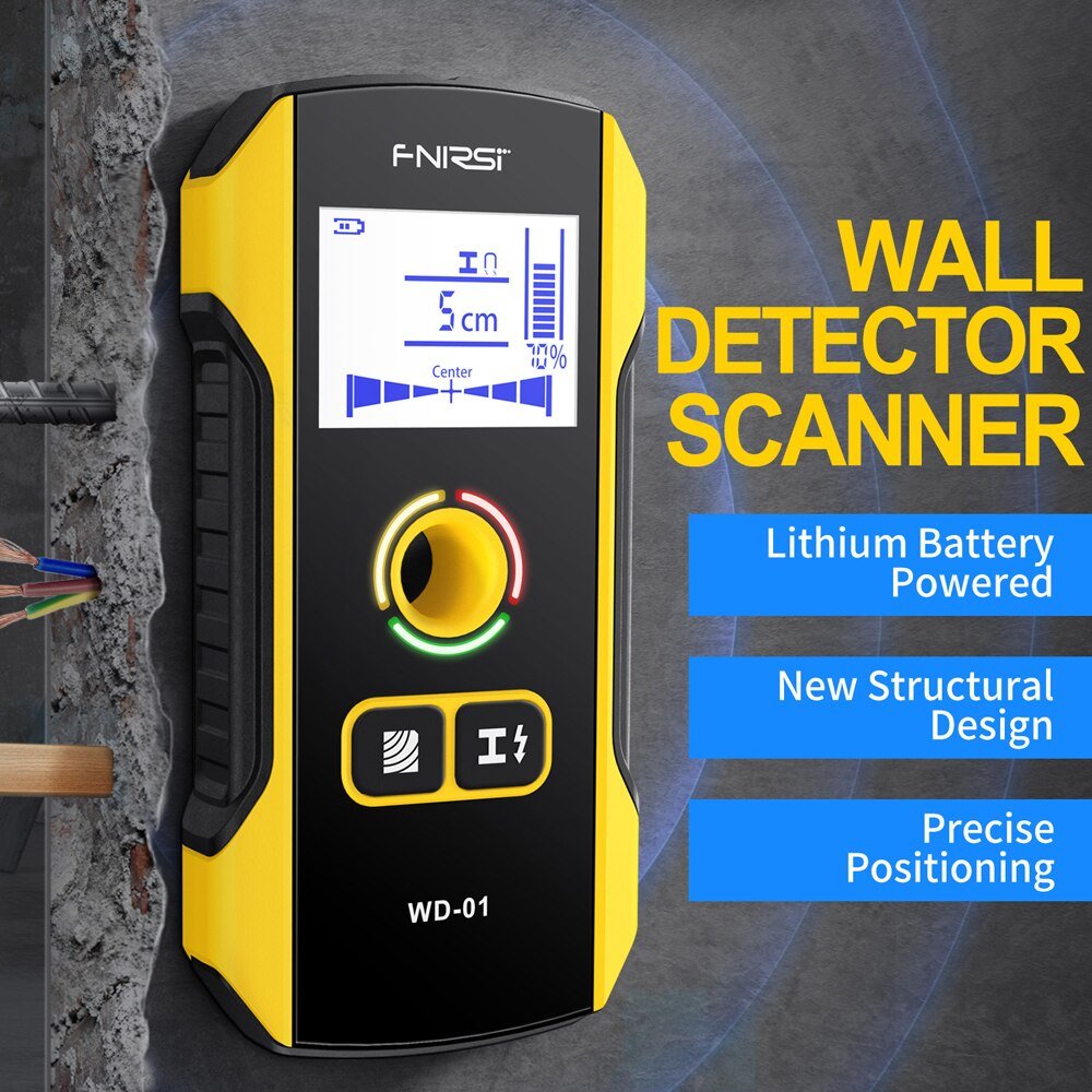 FNIRSI WD 01 Metal Detector Wall Scanner Drill Hole Positioning Tool AC Live Cable Wires Metal