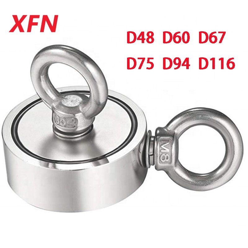 Fishing Magnet Double Side Strong Neodymium Search Magnets Salvage Magnetic Sea Fishing Holder Pulling Mounting Pot