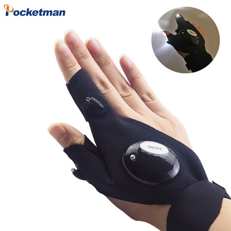 Glove Finger Lamp Auto Repair Finger Light Fishing Magic Strap Finger Glove Flashlight Mini Torch Survival
