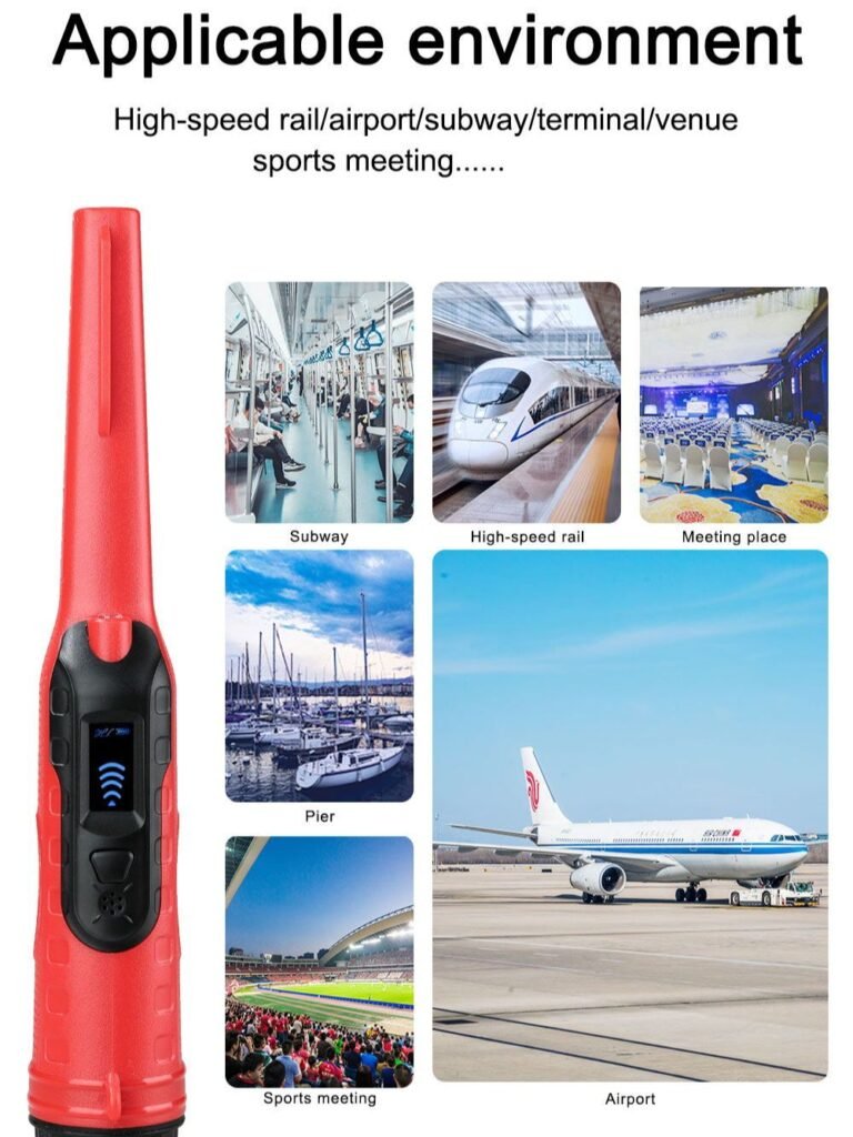 High Quality HD LCD Display Handheld Metal Detector for Hunting Treasure Red and Black Waterproof Pinpointer