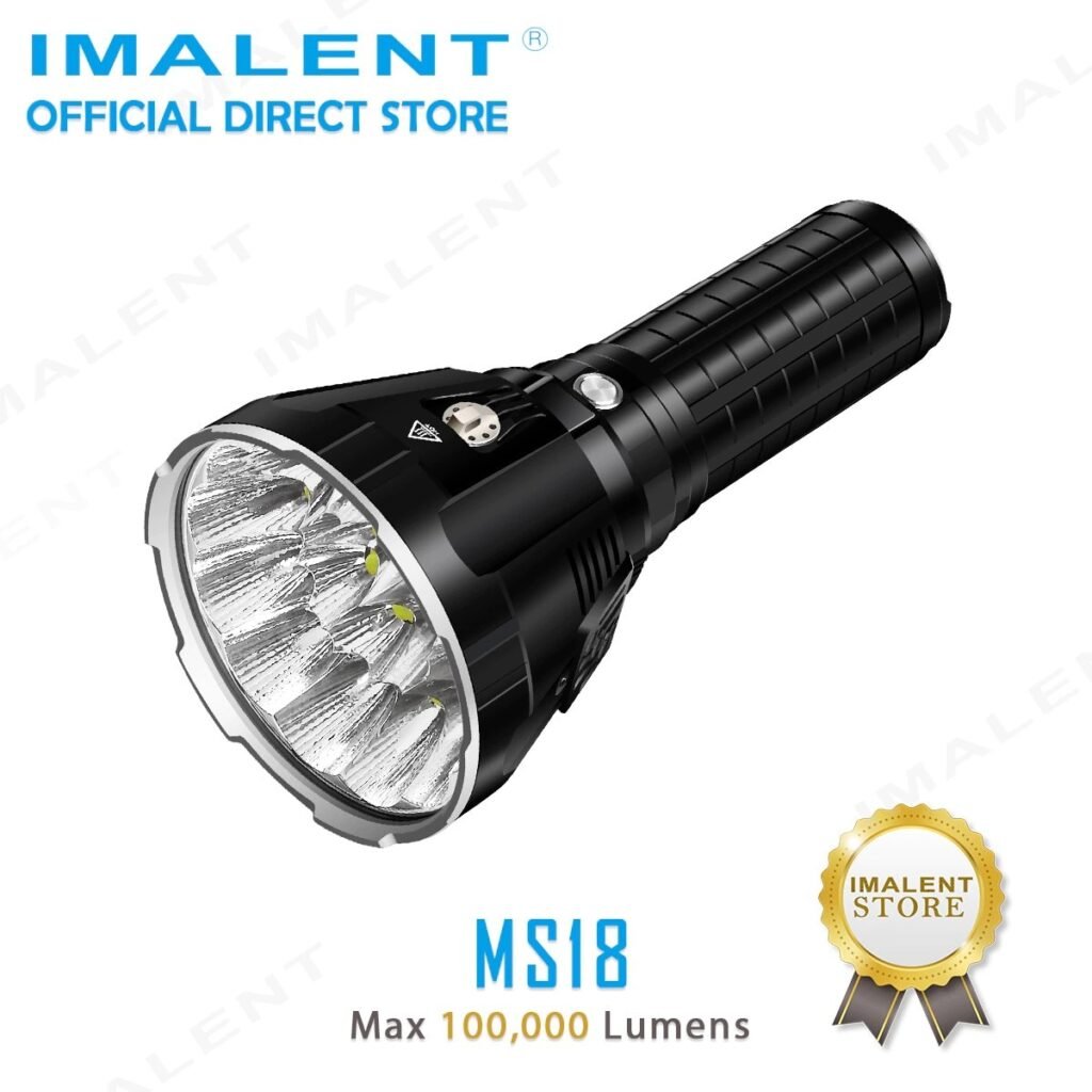 IMALENT MS18 Super Bright Flashlight High Power 100000 Lumen Rechargeable Professional LED Torch Handlight for Outdoor