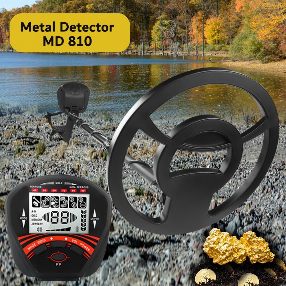 MD810 Underground Metal Detector Gold Digger Treasure Hunter Professional Detecting Equipment 10 IP68 Waterproof Search Coil