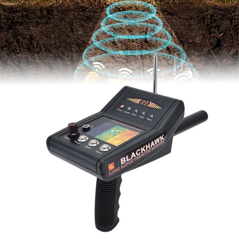 Metal Finder Set 1000m Underground Metal Detector 15m Depth Outdoor Search Detector with Earphone for Silver