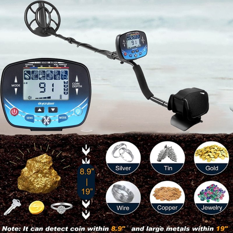 Professional Underground Metal Detector MD910B with Backlight LCD Digital display Hot Sell with 11 Waterproof Search
