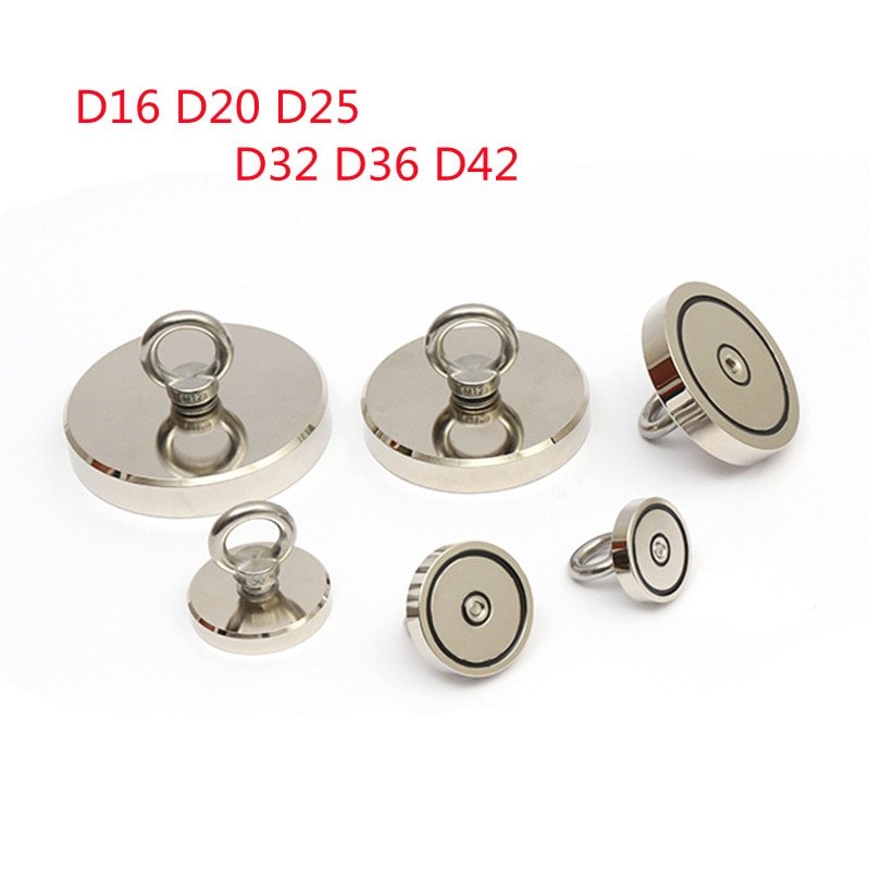Strong Neodymium Magnet N35 Search Magnet Fishing Magnetic Super Powerful Salvage Magnet with Ring D16 D20