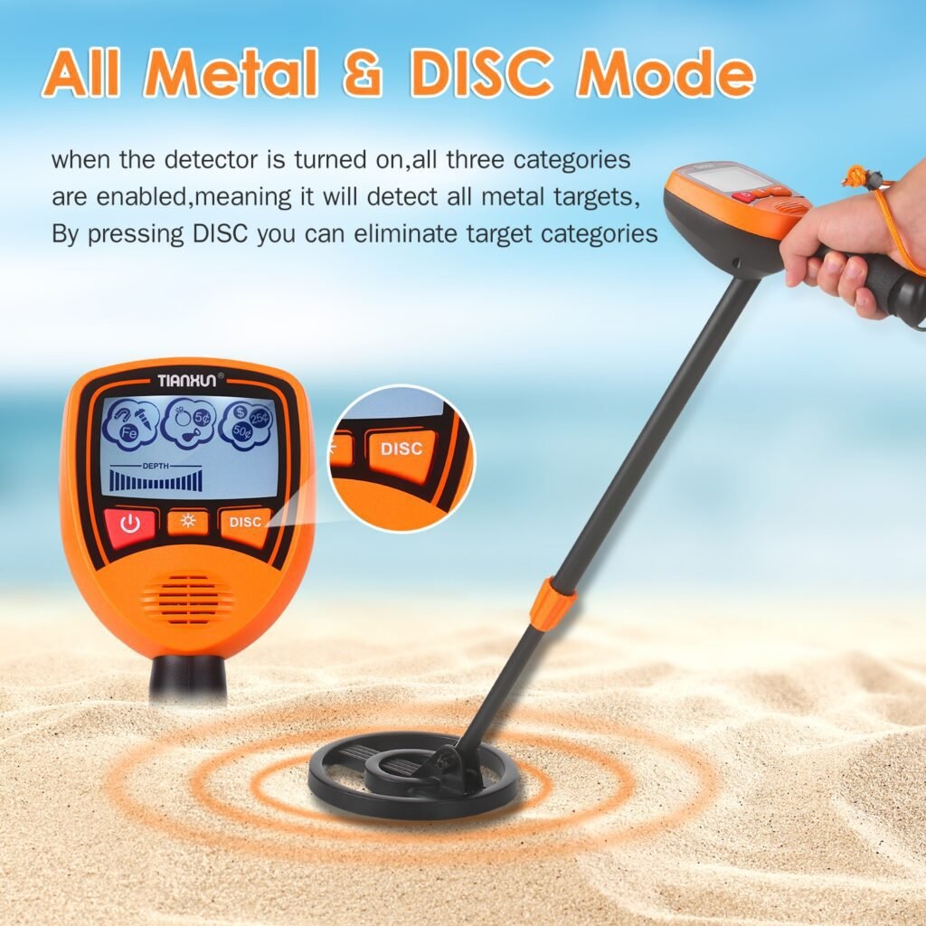 TIANXUN Metal Detector MD1012 Metal Finder Treasure Hunter Gold Seeker Waterproof Search Coil for Kids Students