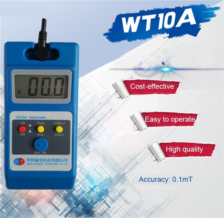 WT10A Magnetometer Surface Magnetic Field Tester Gaussmeter Gigital Gauss Meter Tesla 0 2000mT Fluxmeter Ns function
