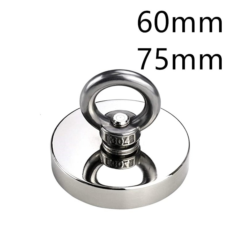super strong power salvage Magnet 60mm 75mm FOR FisHing search magne Neodymium N52 Fridge Retrieval NEOdimio