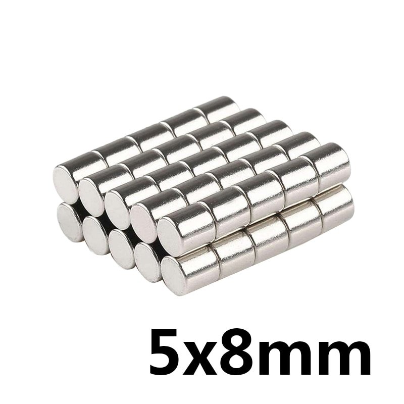 5 20 50pcs 5x8 mm Neodymium Disc Magnets 5mmx8mm Search Minor Diameter Magnet 5x8mm Bulk Small