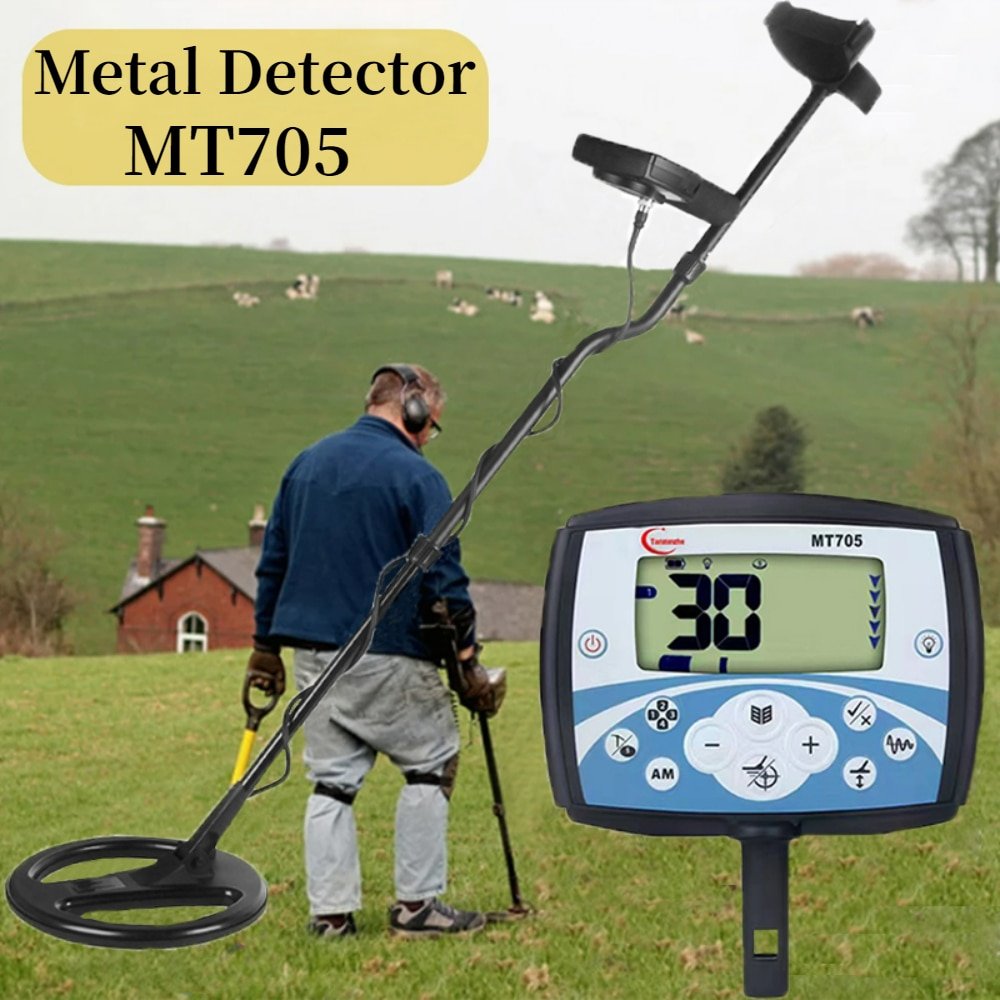 MT705 Professional Underground Metal Detector Waterproof Search Coil High Sensitivity Metal Detecting Tools Treasure Pinpointer