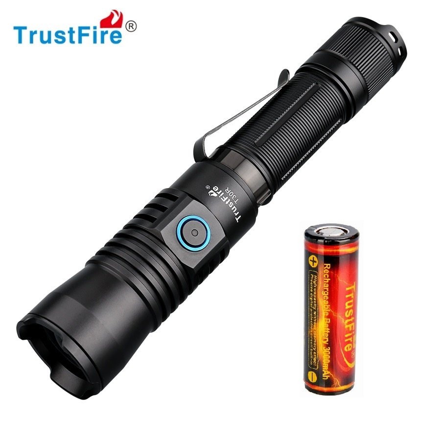TrustFire T30R LEP LED Tactical Flashlight 460LM USB Type C La ser Torch Light 1000M for